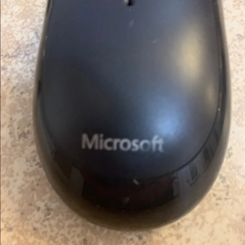Black Microsoft Wired Basic Optical Mouse